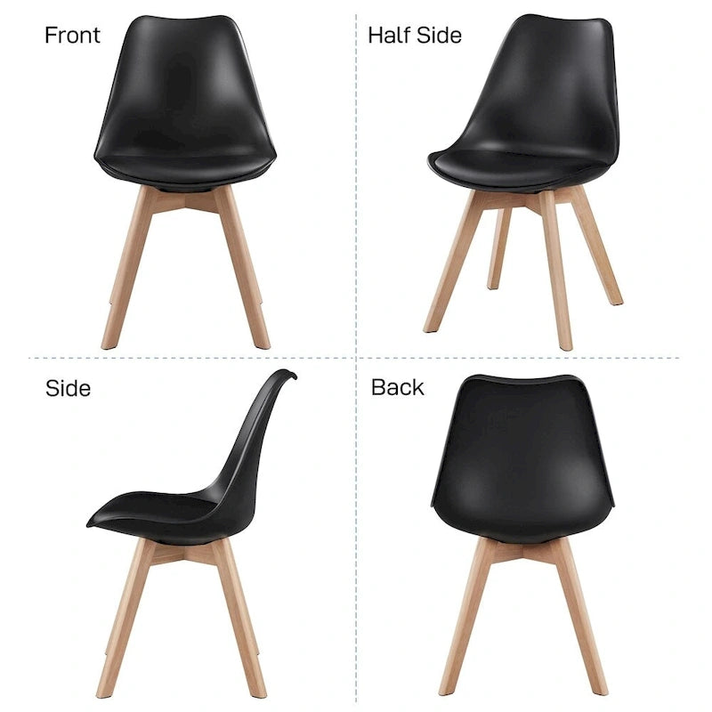 Set di 4 sedie da pranzo moderne con morbida imbottitura