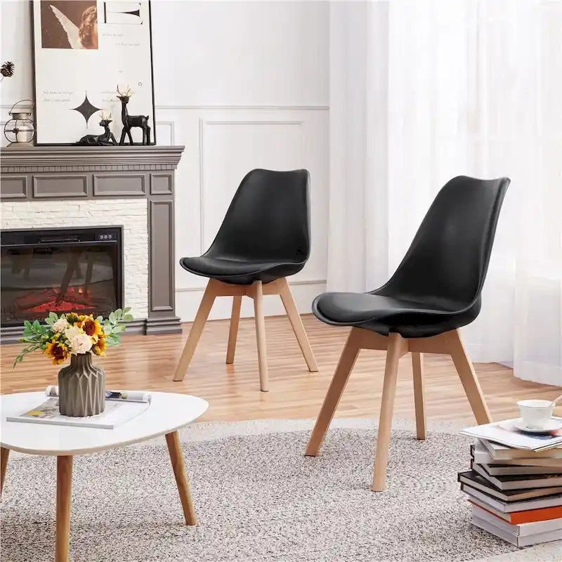 Set di 4 sedie da pranzo moderne con morbida imbottitura
