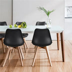 Set di 4 sedie da pranzo moderne con morbida imbottitura