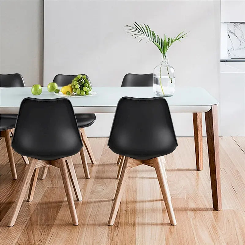 Set di 4 sedie da pranzo moderne con morbida imbottitura
