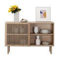 Credenza in rovere color legno con armadietto di stoccaggio da 48 pollici