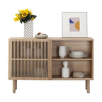 Credenza in rovere color legno con armadietto di stoccaggio da 48 pollici