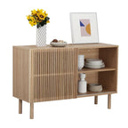 Credenza in rovere color legno con armadietto di stoccaggio da 48 pollici
