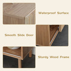 Credenza in rovere color legno con armadietto di stoccaggio da 48 pollici