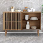 Credenza in rovere color legno con armadietto di stoccaggio da 48 pollici