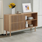 Credenza in rovere color legno con armadietto di stoccaggio da 48 pollici