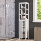 Mobiletto alto da bagno Madison a un'anta con ripiani interni aperti e regolabili