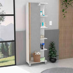 Mobile a specchio per il bagno, quattro ripiani interni, finitura wengé nero