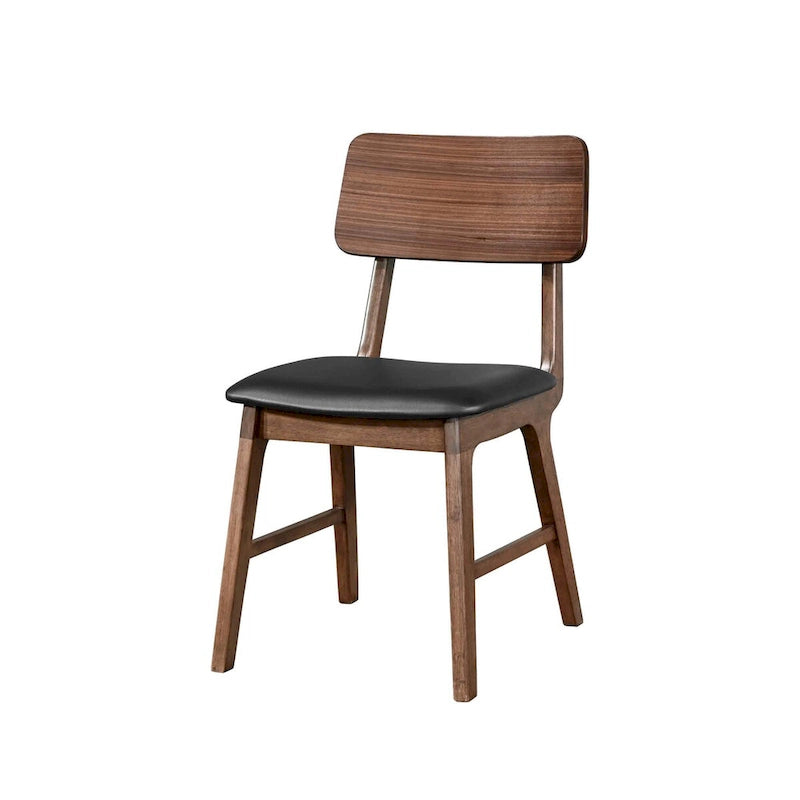 Sedia laterale noce e nera (Set di 2)