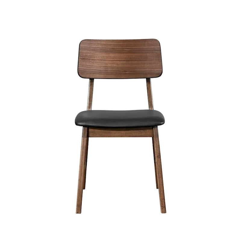 Sedia laterale noce e nera (Set di 2)