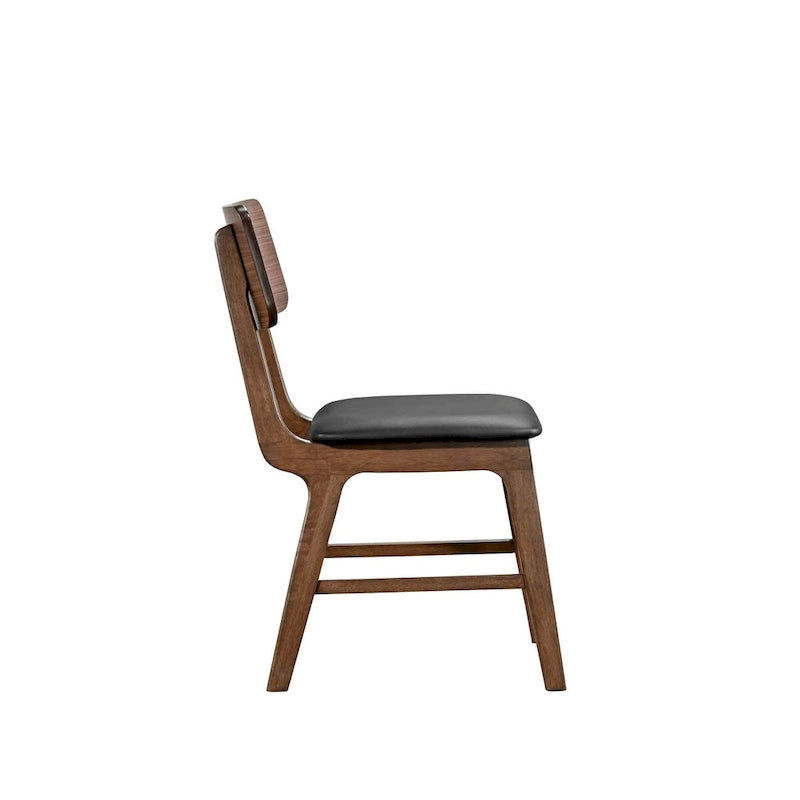 Sedia laterale noce e nera (Set di 2)