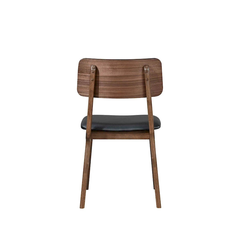Sedia laterale noce e nera (Set di 2)