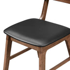 Sedia laterale noce e nera (Set di 2)
