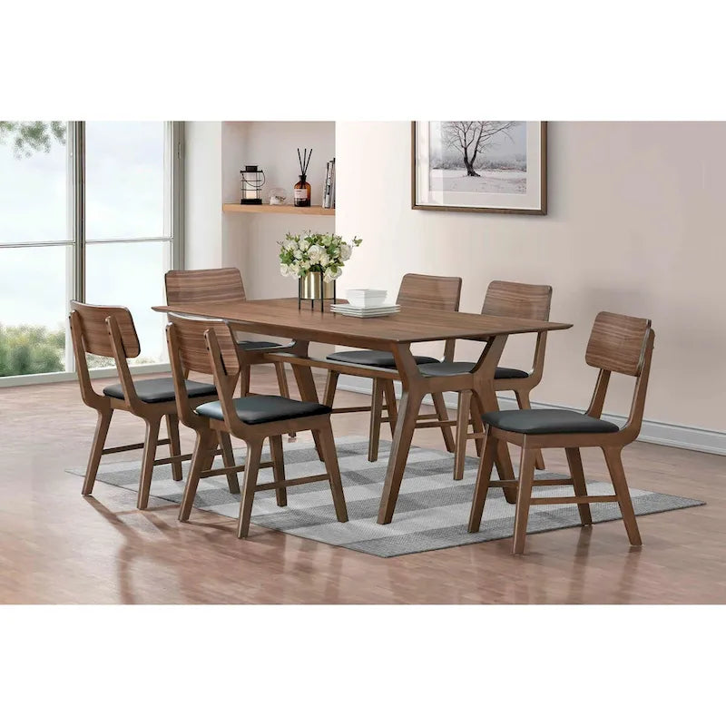 Sedia laterale noce e nera (Set di 2)