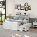 Letto in legno contenitore con letto estraibile singolo e tre cassetti portaoggetti