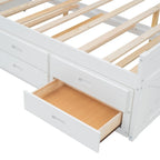 Letto in legno contenitore con letto estraibile singolo e tre cassetti portaoggetti