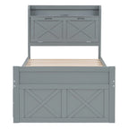 Letto in legno contenitore con letto estraibile singolo e tre cassetti portaoggetti