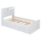 Letto in legno contenitore con letto estraibile singolo e tre cassetti portaoggetti