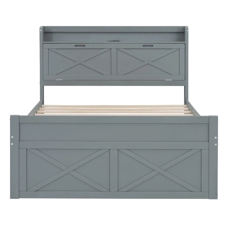 Letto in legno contenitore con letto estraibile singolo e tre cassetti portaoggetti