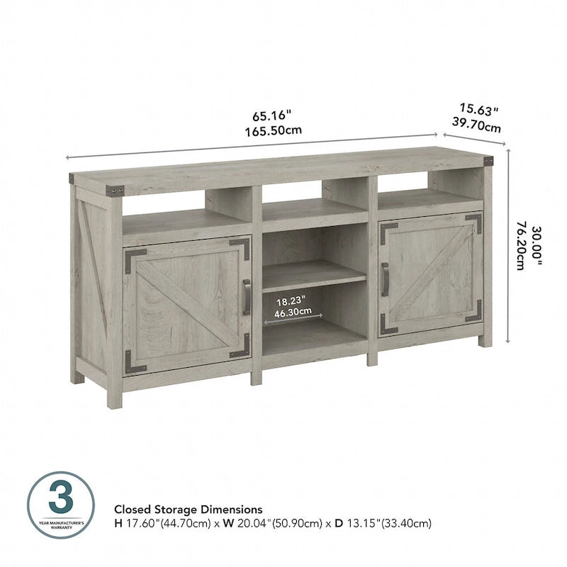 Mobile Porta TV Rustico da 75 pollici Cottage Grove 65W di Bush Furniture