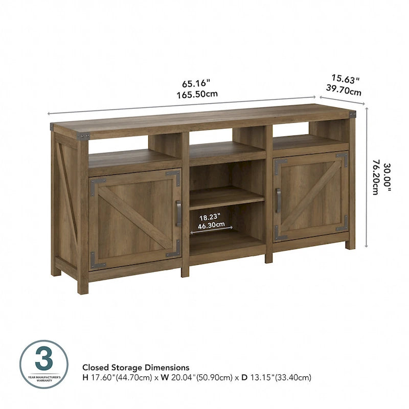 Mobile Porta TV Rustico da 75 pollici Cottage Grove 65W di Bush Furniture